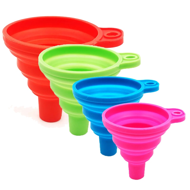 Car Engine Funnel Universal Silicone Liquid Funnel Washer Fluid Change Foldable Portable Auto Engine Oil Petrol Change Funnel