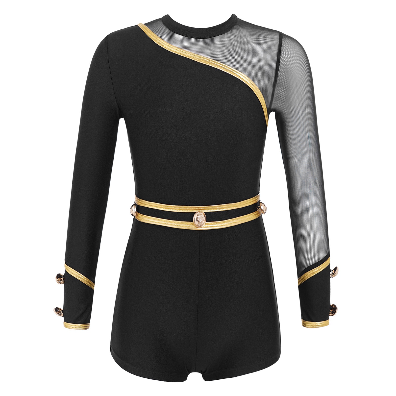 Children's Ballet Costumes Kids Long Sleeve Turnpakje Gymnastics Leotard Sequins Mesh Costumes for Girls Ballet Jazz Dancer