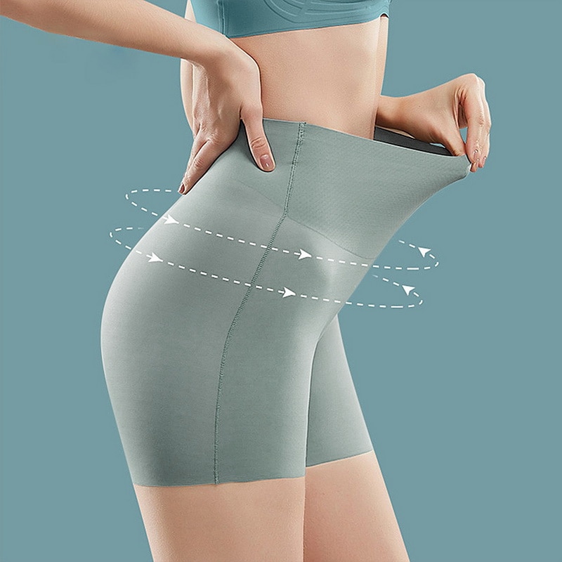 Women's Seamless Shorts Safety Pants High Waist Large Size Ice Silk Boxer Panties Anti Friction Skirt Shorts