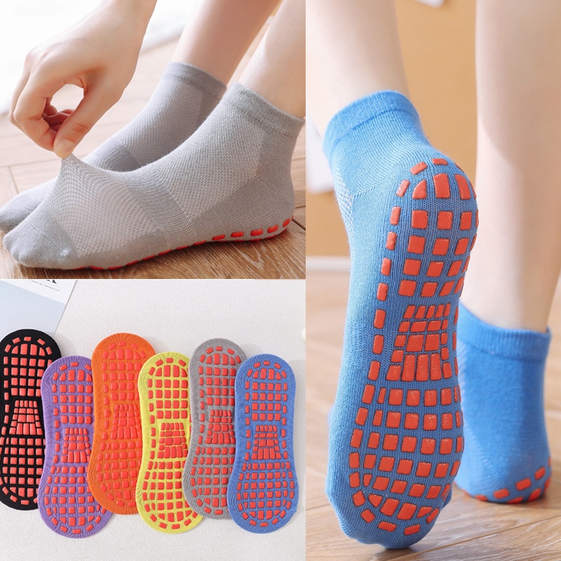 1Pair Women Fashion Silicone Non-Slip Floor Socks Breathable Cotton Yoga Socks Dance Ballet Fitness Movement Pilates Ballet Sock
