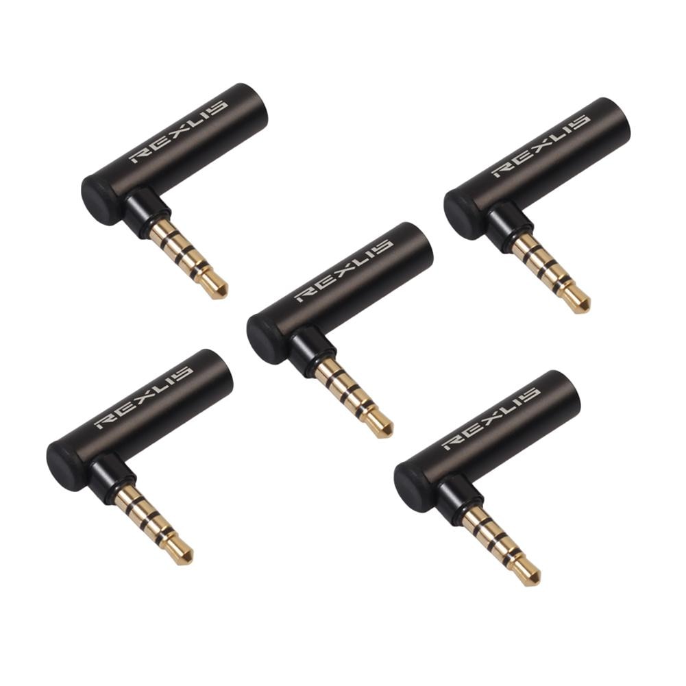 REXUS 1/2/5pcs 90 Degree Right Angled 3.5mm Male To Female Audio Converter Adapter Connector Stereo Earphone Microphone Plug