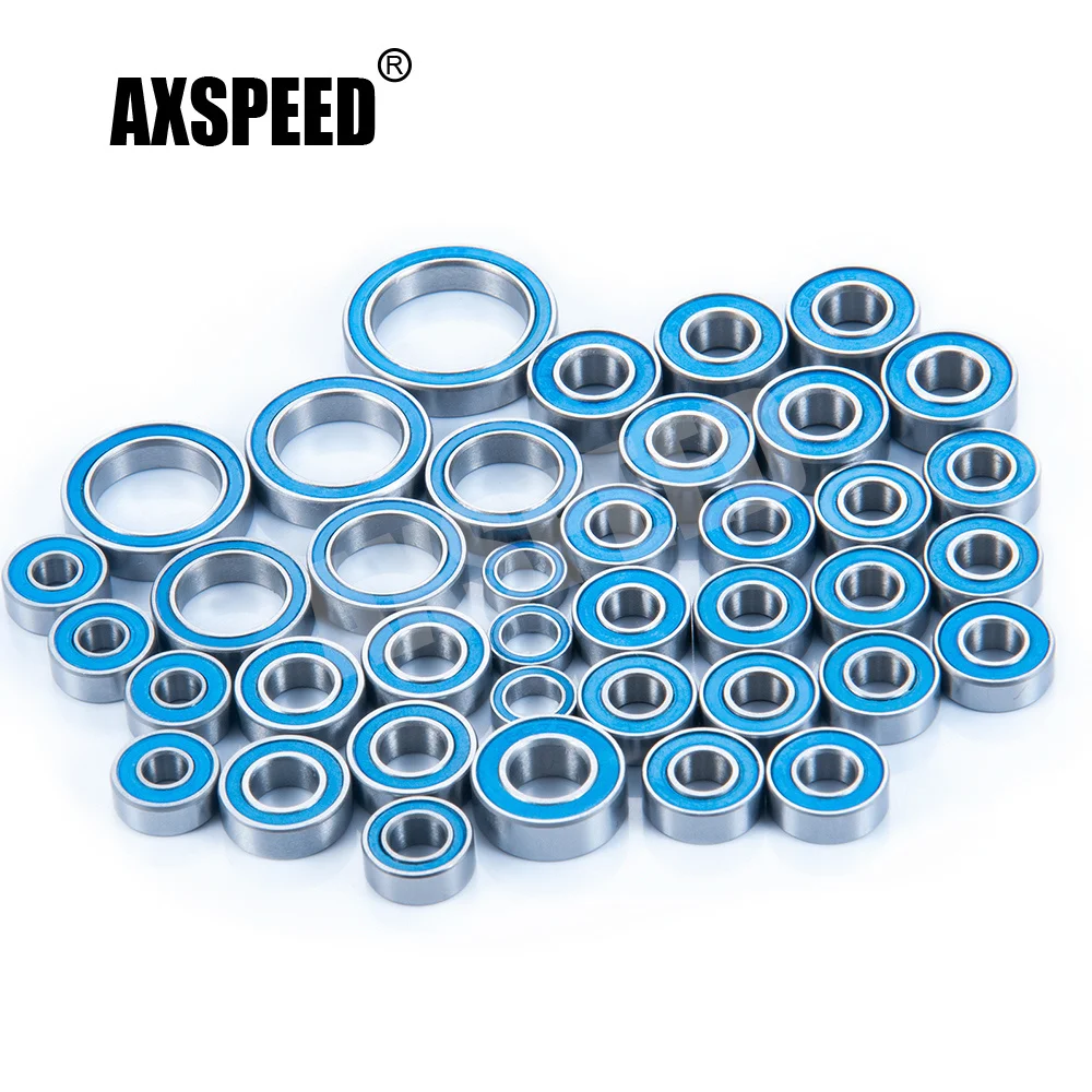 AXSPEED 39Pcs Wheel Hub Axle Blue Sealed Bearing Kit for TRX-4 TRX4 Bronco 1/10 RC Crawler Car Parts