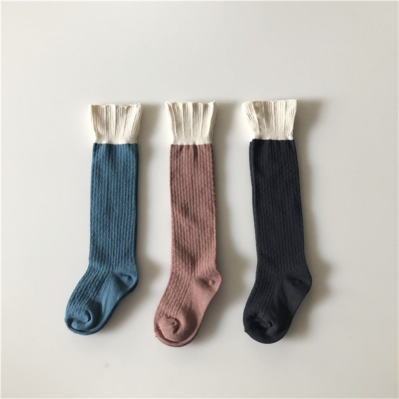Fashion Toddler Girls Ruffle Tube Socks Children Beautiful Floor Middle Socks Baby Girls Knee High Socks Kid Solid Knee Socks