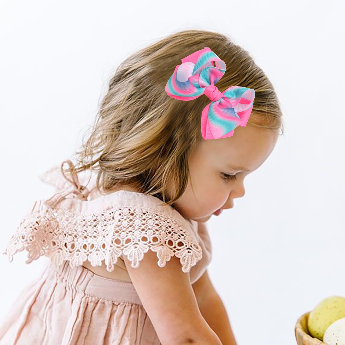 Rainbow Hair Clip for Baby Girl Floral Double Layer Hairpins Colorful Kids Barrettes Baby Hair Accessories заколки для девочек