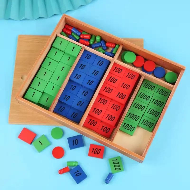 Wooden Stamp Game Toy Montessori Early Digital Learning Tool Arithmetic Math Wood Puzzle Number With
