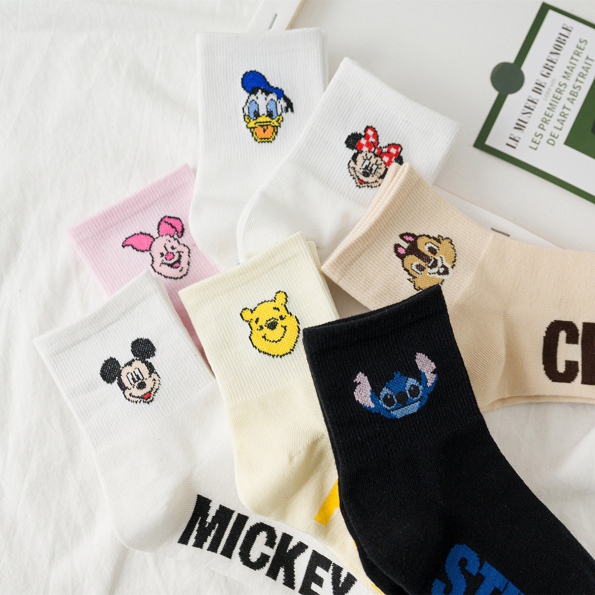 1 pairs of Socks Female Korean Version of the Tube Japanese Student Girl Spring Summer Cartoon College Trend Female Socks