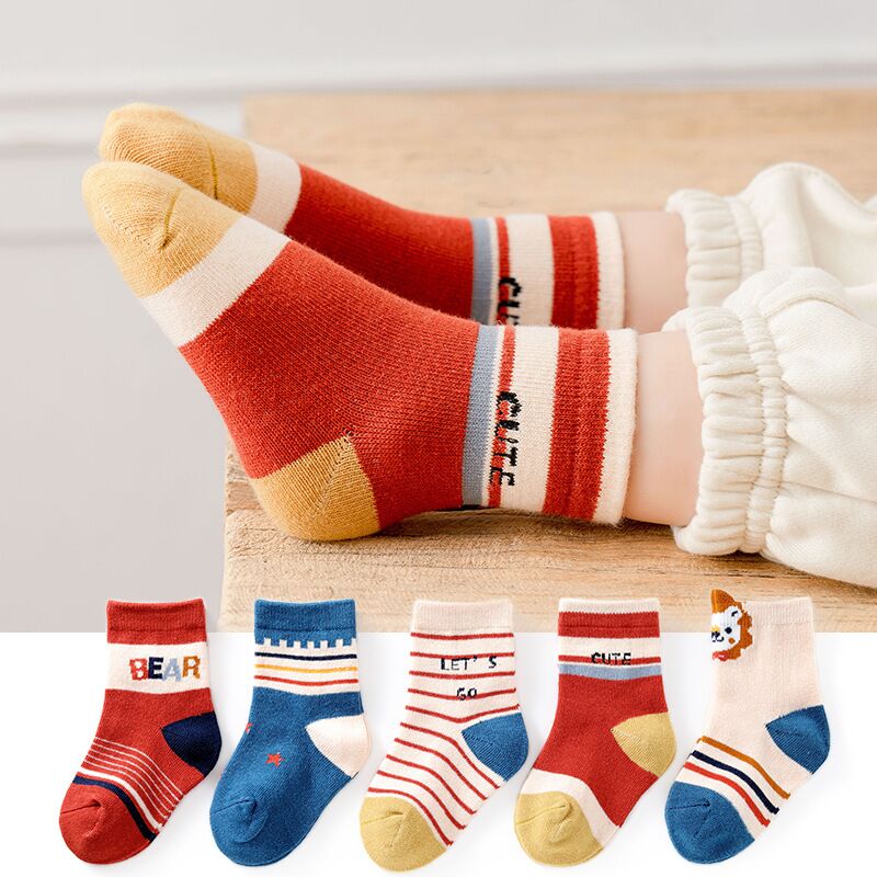 5Pairs/Lot Girl Boy Socks Toddler Cotton Baby Winter Clothes Accessories Combed Cotton Baby Socks