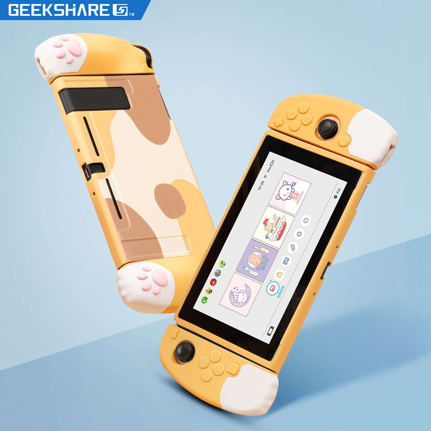 GeekShare Nintendo Switch Case Cute 3D Cat Claw Silicone Split Joycon Soft Cover Nintendo Switch Protective Shell NS Accessories