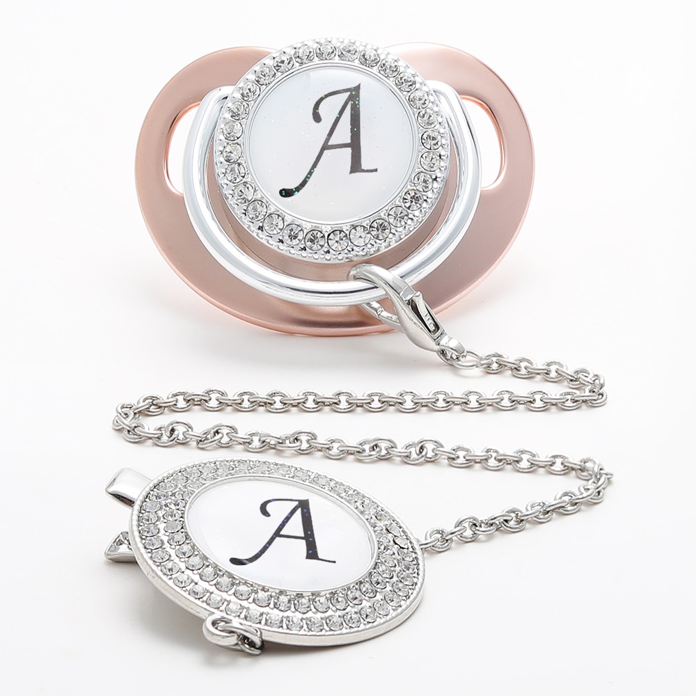 Pacifier Bling Personalised Adult Pacifier New Design 26 Letters Initials BPA Free Dummy TeetherBaby Shower Gift Chupetes