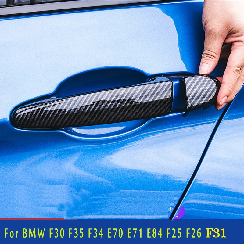 LHD RHD Carbon Fiber Exterior Door Handle Cover Trims For BMW F30 F35 F34 E70 E71 E84 F25 F26 F31