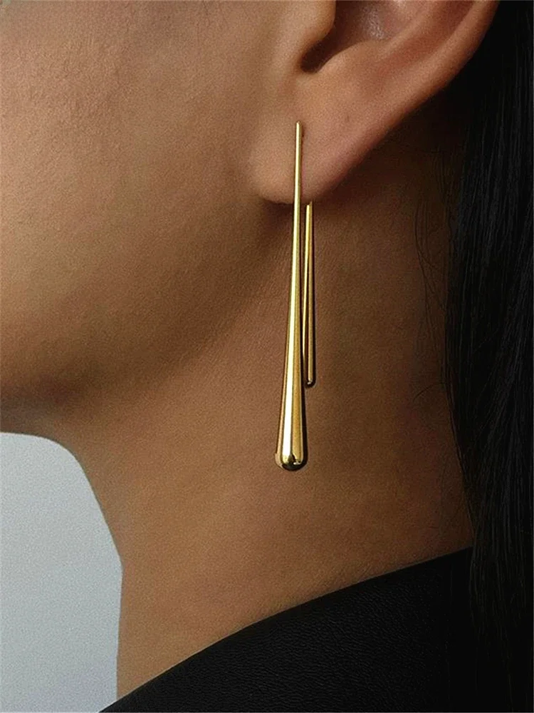 kshmir New simple design fashion irregular long earrings a variety of wear method neutral earrings