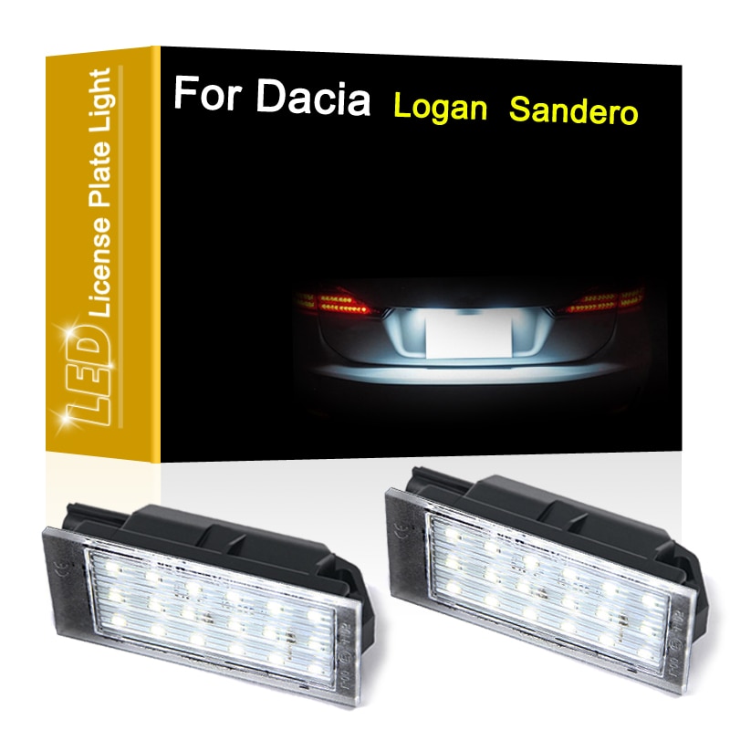 12V LED Number Plate Lamp For Dacia Logan 2008-UP Sandero II 2017-UP White License Plate Light Assembly