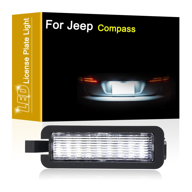 12V LED Number Plate Lamp For Jeep Compass 2017 2018 2019 2020 White License Plate Light Assembly
