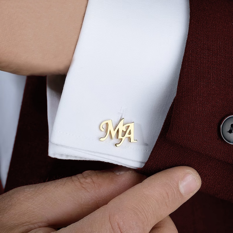 Custom Cufflinks for Mens Luxury Personalized Logo Letter Stainless Steel Suit Shirt Button Wedding Groomsmen Father's Day 