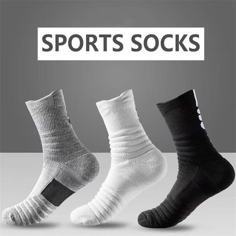 3pairs/Lot Men's Socks Compression Stockings Breathable Basketball Sports Cycling Socks Moisture Wicking High Elastic Tube 
