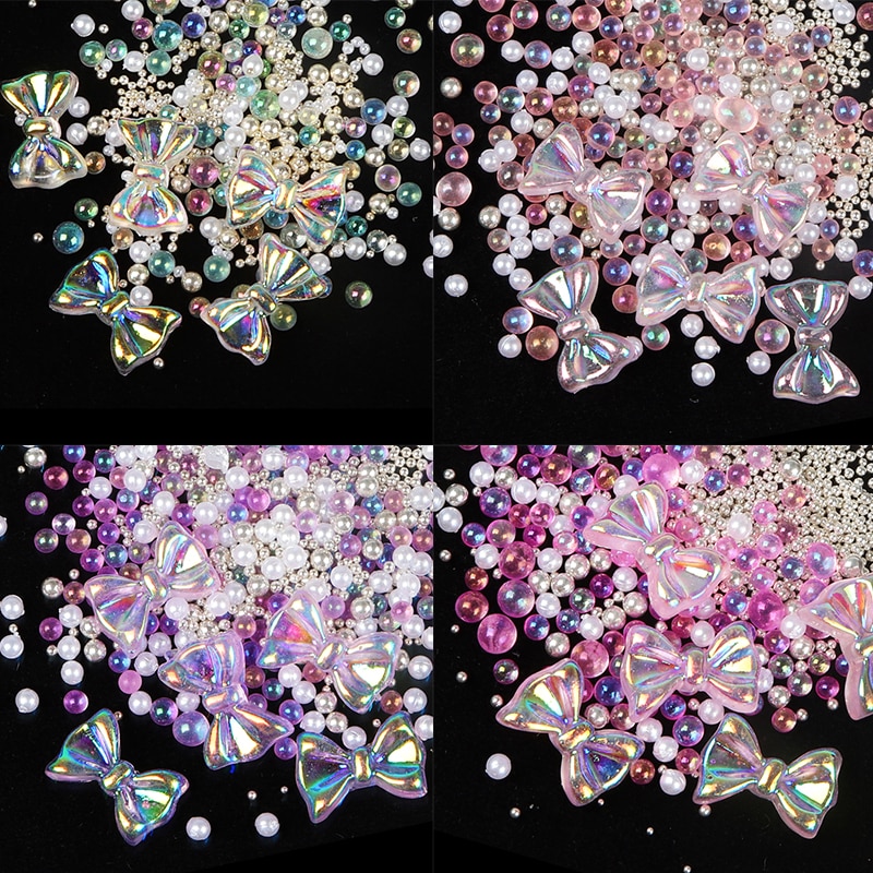 Mermaid Bow-Knot Supplies Molds DIY Epoxy Silicone Resin Mold Loose Bead Glitter Crafts Pigment Bubble Pearls For Jewelry Making