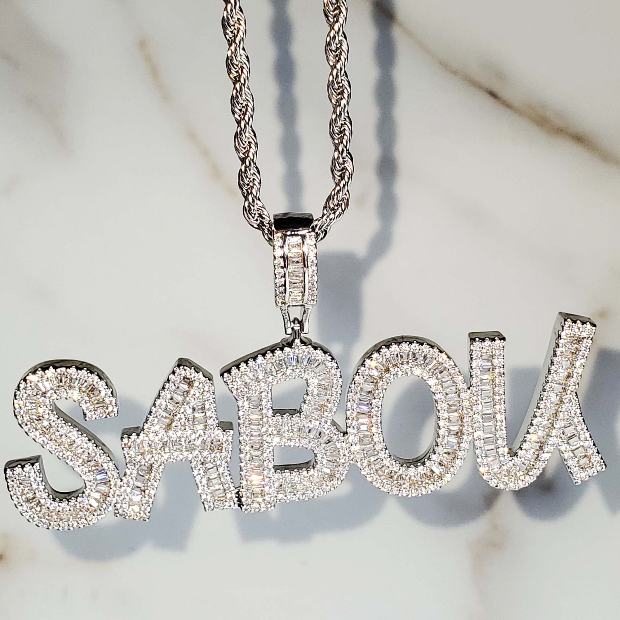 Blingbling Custom Nameplate Necklace,Hot Popular Men's Jewelry,Personalized Birthday Gift for Boys,Christmas Gifts,Name Nec