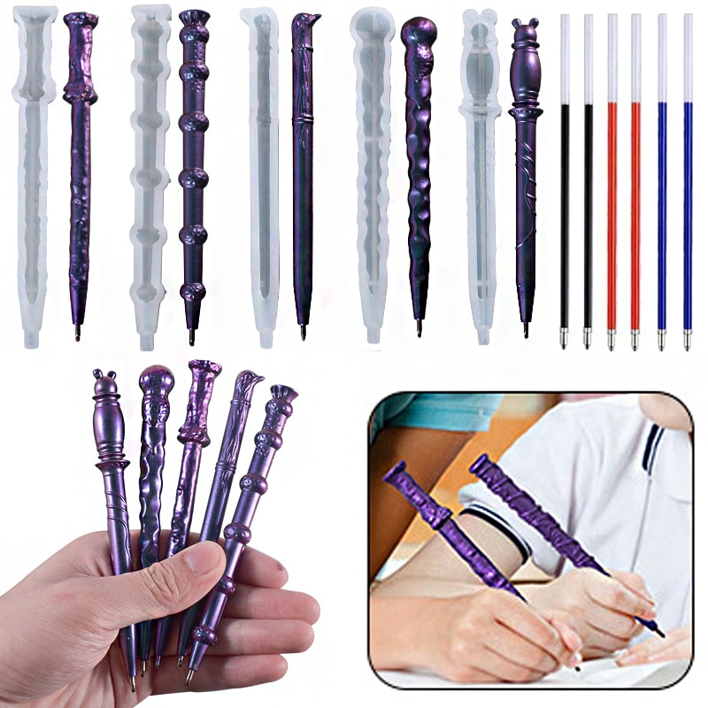 Resin Mold Ballpoint Pen Silicone Molds Handmade Pen Penholder Epoxy Resin Making DIY Decoration Crafts Tool Resin Casting Molds