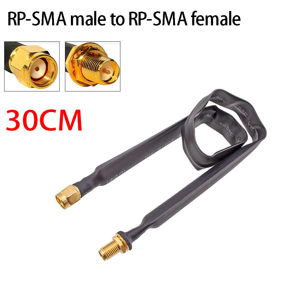 RP-SMA Flat Coax Cable Extension Pigtail Helium Ultra Low Loss 30cm Compatible With 802.11ac 802.11n 802.11g 802.11b WiFi Cabl