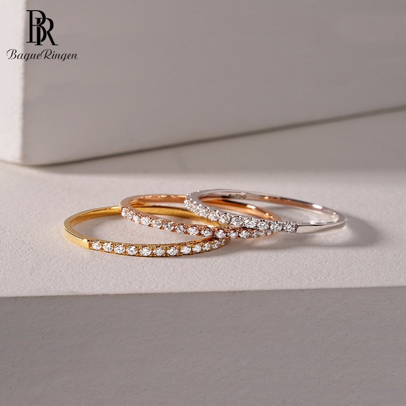 Bague Ringen 925 Sterling Silver Diamond Rings For Women Luxury Yellow White Gemstone Wedding Anniversary Jewelry Female Gifts