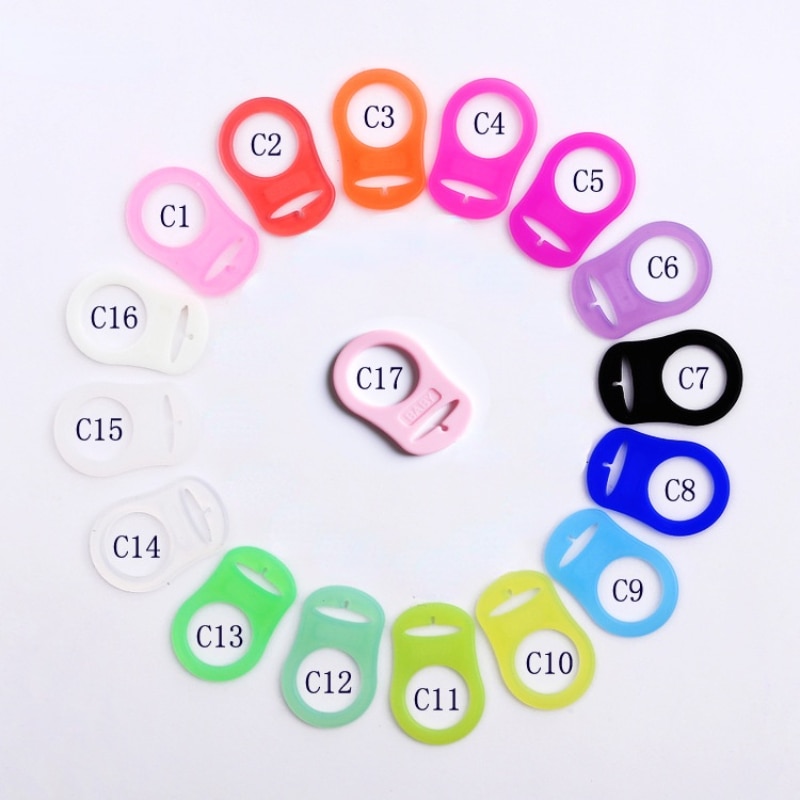5 Pcs/pack Baby Silicone Pacifier Ring Pacifier Gasket Newborn Accessories 17 Colors Optional Dummy Nipple Holder Clip Adapter