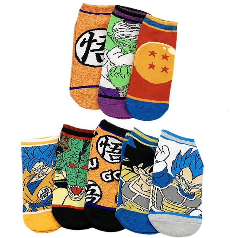 Dragon ball summer cotton cartoon invisible boat socks anime characters Vegeta IV Son Goku cute men and women socks