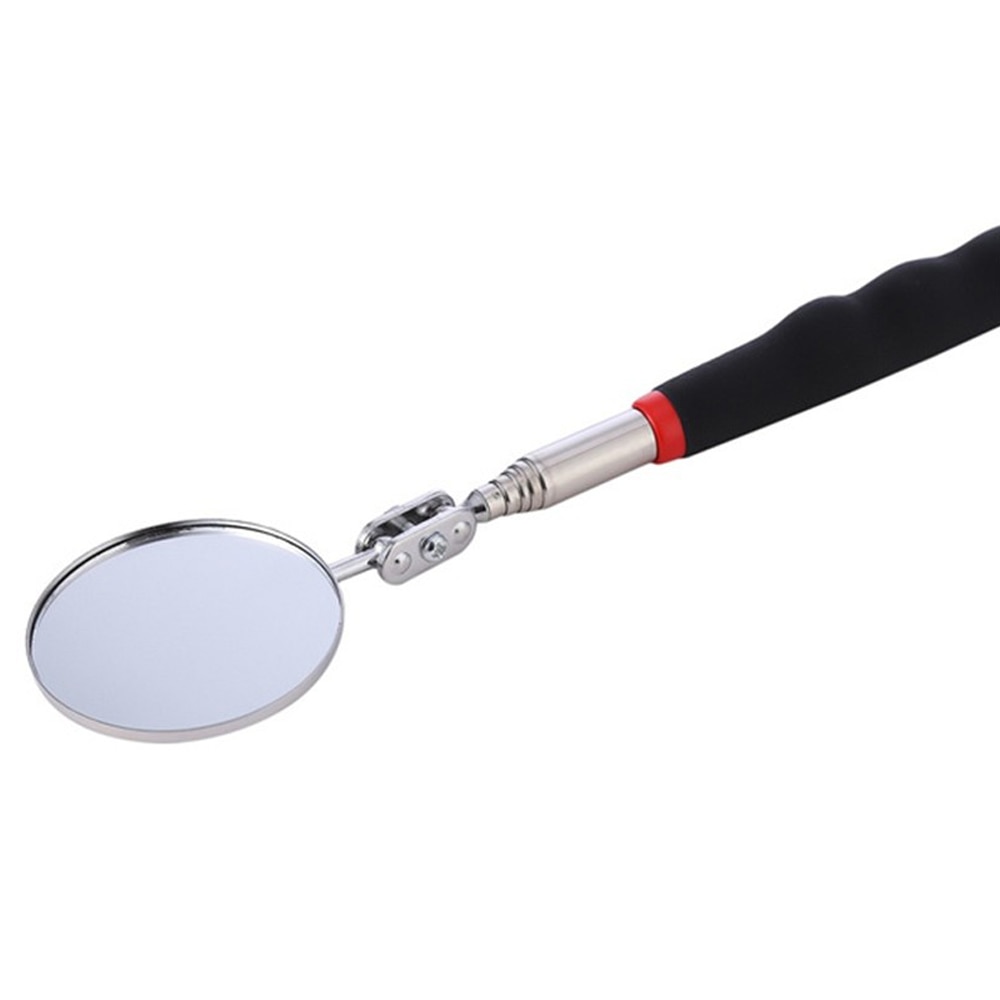 50mm Stainless Steel Auto Retractable Circular Mirror Telescopic Inspection Mirror Inspection Circular Mirror Adjustable Angle