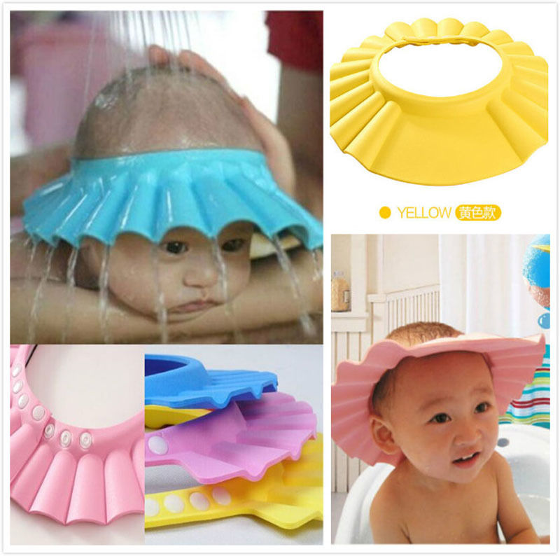 1pc New Baby Children Kids Safe Shampoo Bath Bathing Shower Cap Hat Wash Hair Shield Adjustable Elastic Shampoo Cap