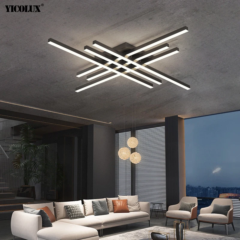 Dimming Simple New Modern LED Chandelier Lights Living Dining Room Bedroom Villa Apartment Hall