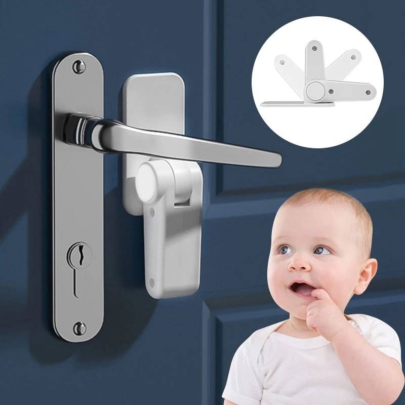 1Pc Door Lever Lock Baby Proofing Handle Childproofing Knob Easy To Install and Use