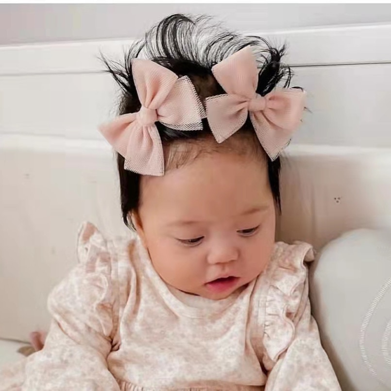 Baby Girl Hair Clips Bow Hairpin For Children Lace Barette Beach Hairclip Candy Color Hooks Kids Cute Accessories Headwear Set