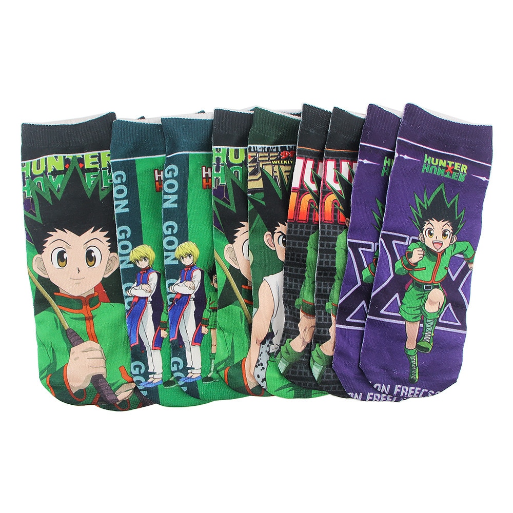 Anime Hunter x Hunter Socks Cartoon Printed Gon Freecss Killua Zoldyck Hisoka Sock Soft Comfortable Men Women Cotton Short Socks
