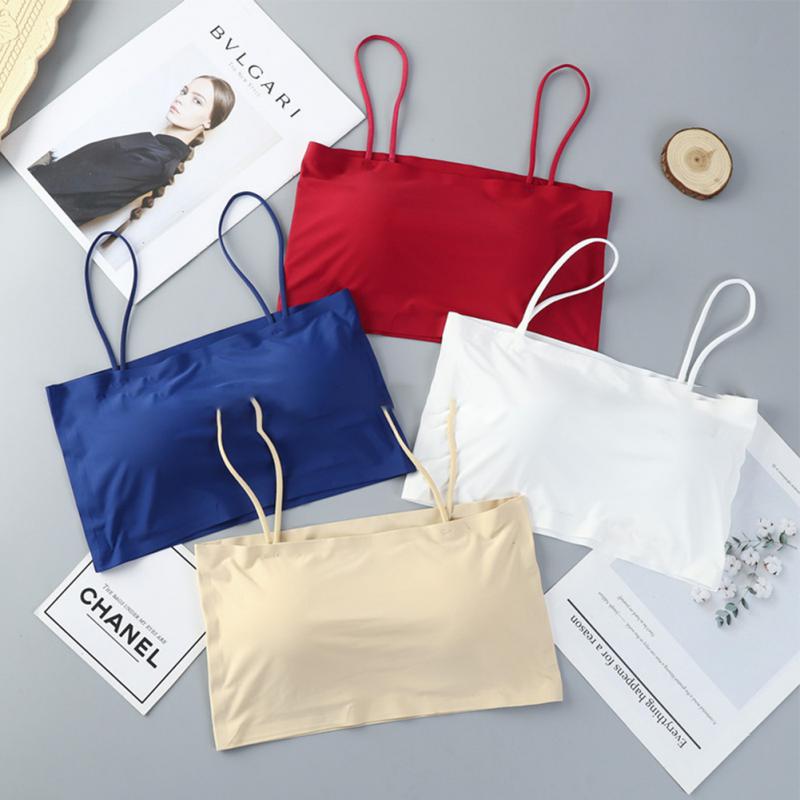 Fashion Tube Top For Women Summer Sexy Bra Push Up Breast Wrap Lingerie Underwear Ice Silk Seamless Female Bralette Lingerie