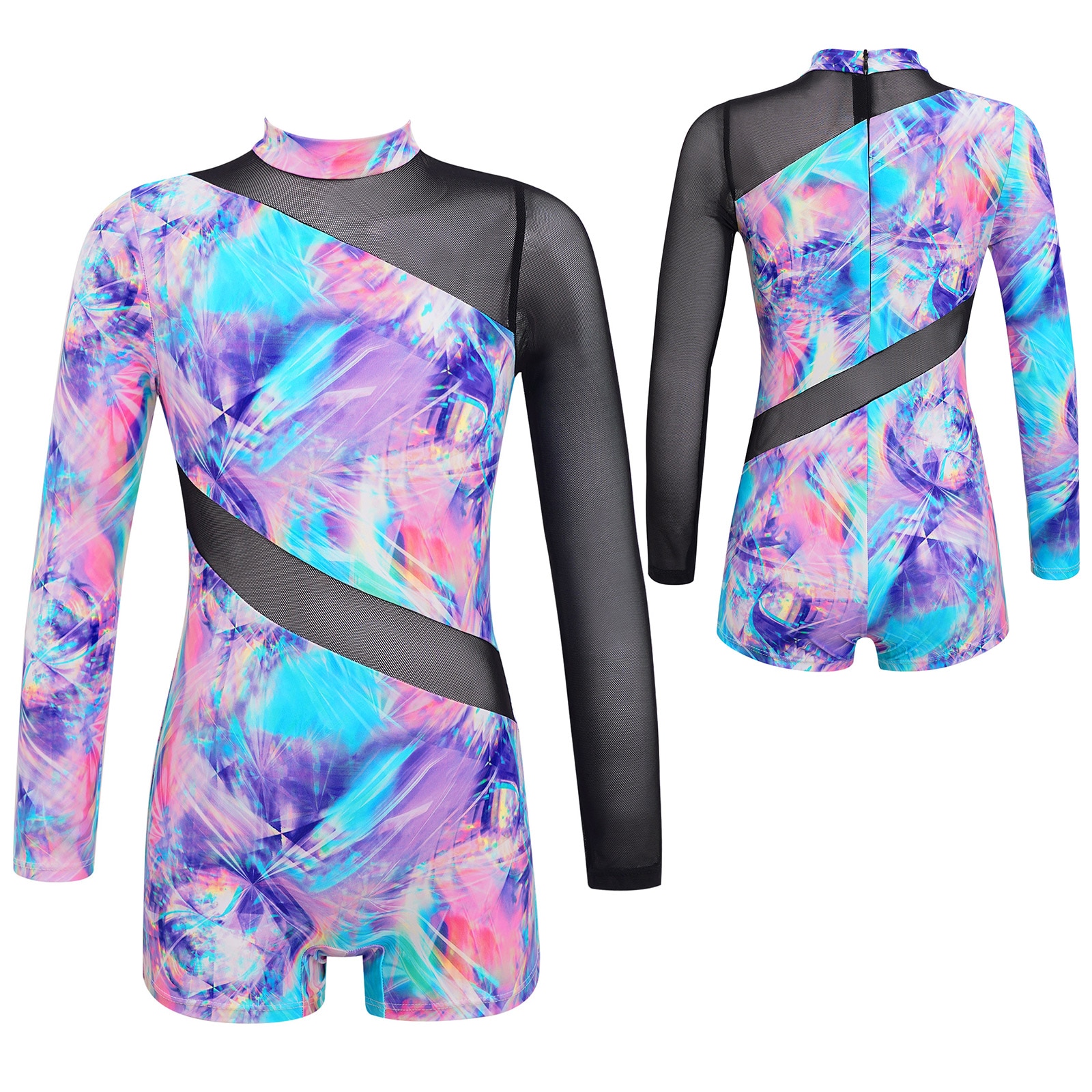 Kids Girls Children Ballet Dance Jumpsuit Gymnastics Workout Leotard Bodysuit for Stage Performance Dancewear Ballerina Bodysuit