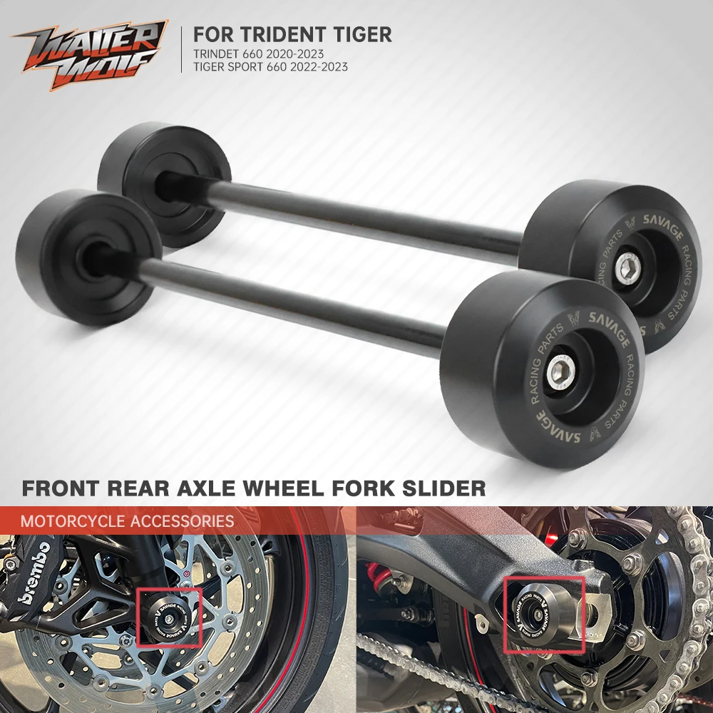 For Trident 660 Tiger Sport 660 2020-2023 Front or Rear Axle Wheel Fork Slider Motorcycle