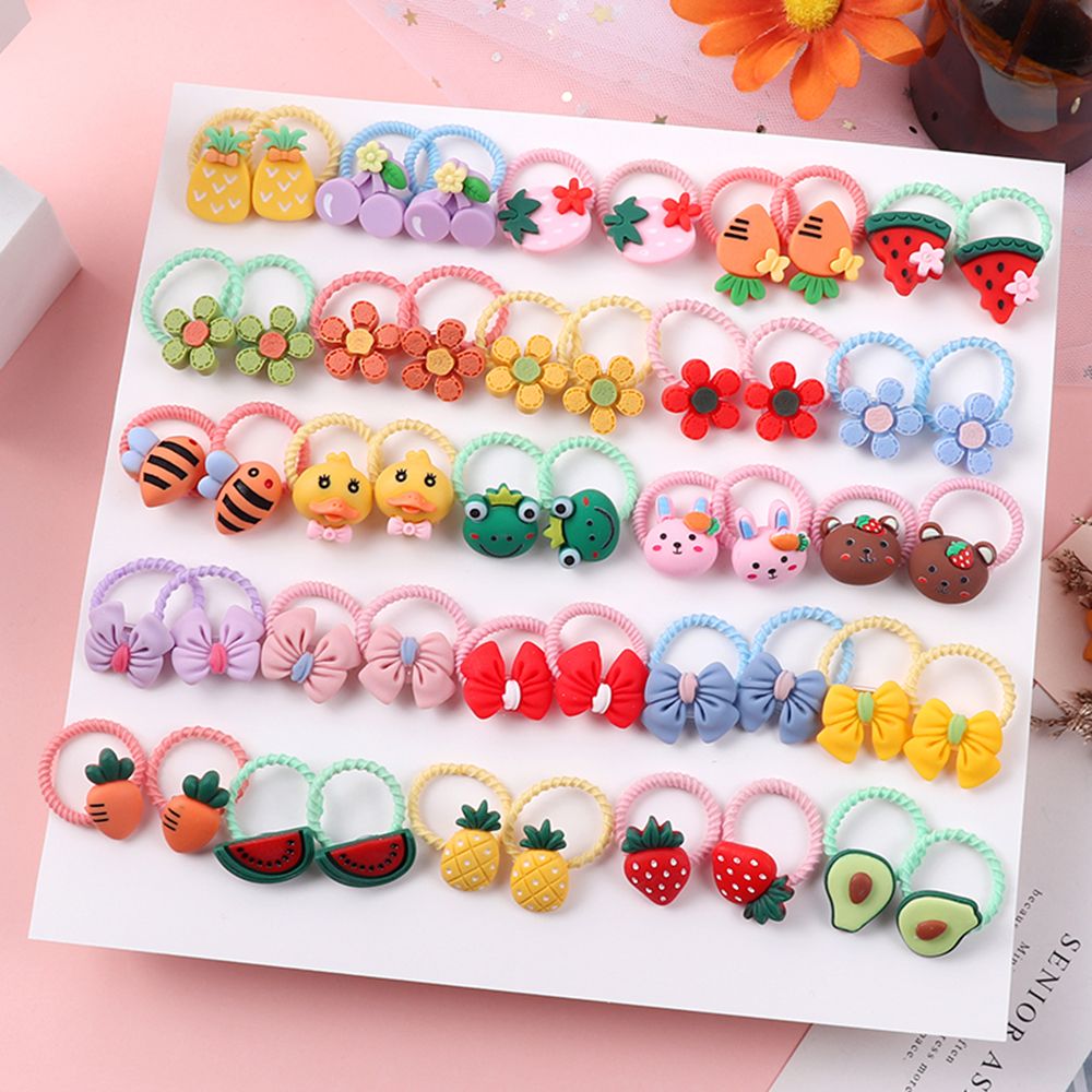 10PCS/Pack Girl Hair Rope Cute Cartoon Animals Hair Bands Elastic Rubber Bands Hair Accessories Kids Headband Ornaments Gift