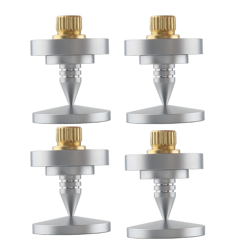 High Quality 4 pcs Silver F4635 Speaker Spike Isolation Feet Brass Cone Turntable Amplifier Hi Fi