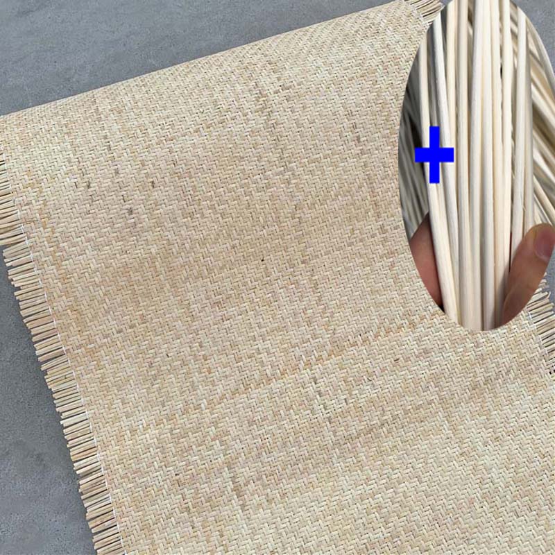 Weaving L Shape Natural Real Indonesian Rattan Cane Webbing Wicker Mat Material For Furniture Chair Cabinet Door Wardrobe Decor