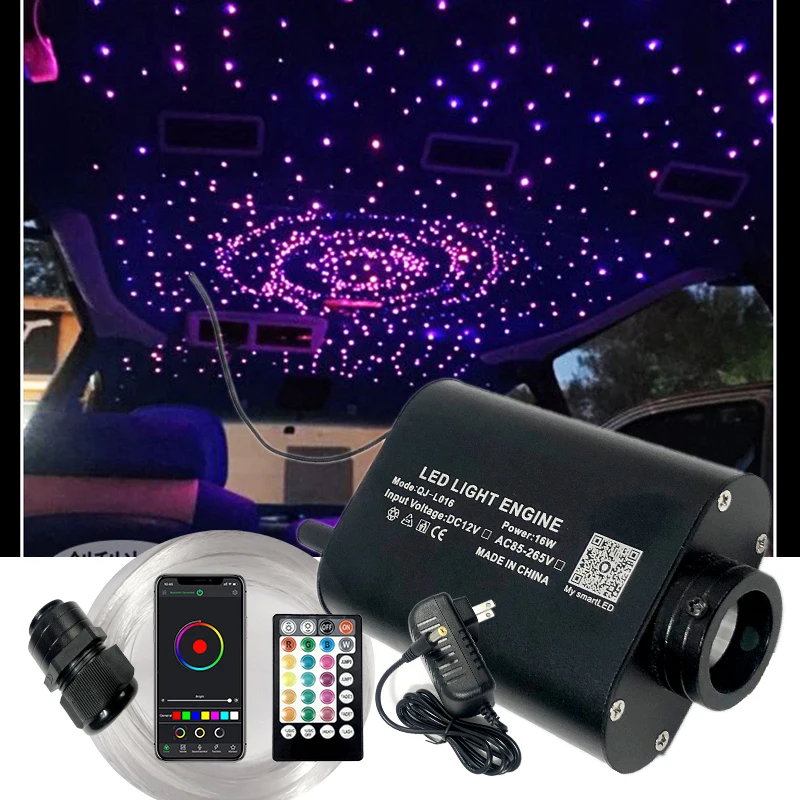 Optical fiber Light Fiber Optic Star ceiling kit Bluetooth APP Control  Starry Car LED Kid Room RGB