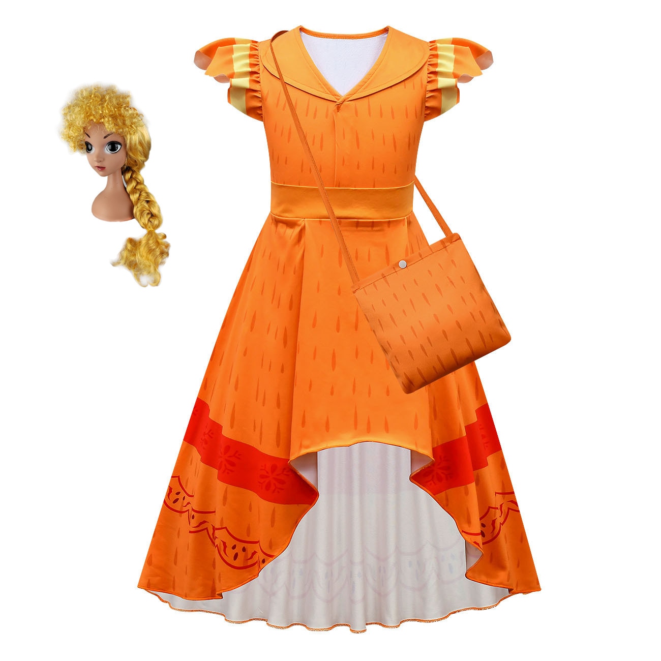 Charm Girls Encanto Pepa Madrigal Dress With Cloak Sleeveless Casual Holiday Summer Dresses Children Birthday Party Clothes