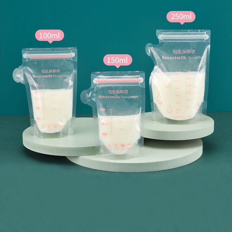 30Pcs 250ml Milk Freezer Bags Mother Milk Baby Food Breast Milk Bag BPA Free Baby Safe Feeding Bag Feeding Breast Pump Save Part