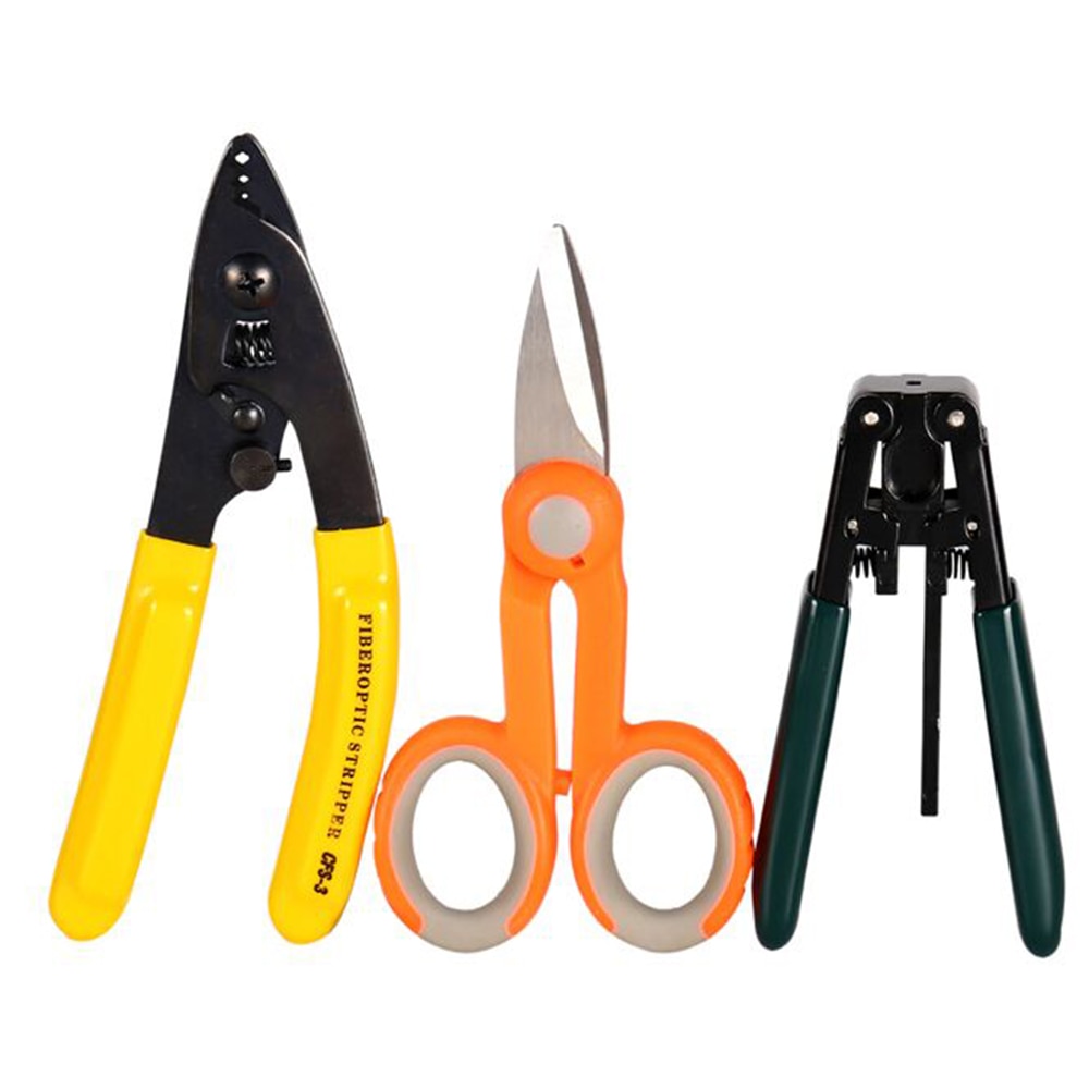 3 in 1 FTTH Splice fiber optic tool kits CFS-3 Miller pliers+CP-FB01 cable sheath stripper+ Kevlar scissors free shipping