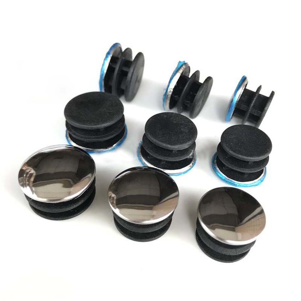 4pcs 20mm 22mm 25mm Stainless Steel Round Tube Pipe Inserts Plug Blanking End Caps Furniture Foot Dust Cover Floor Protector Pad