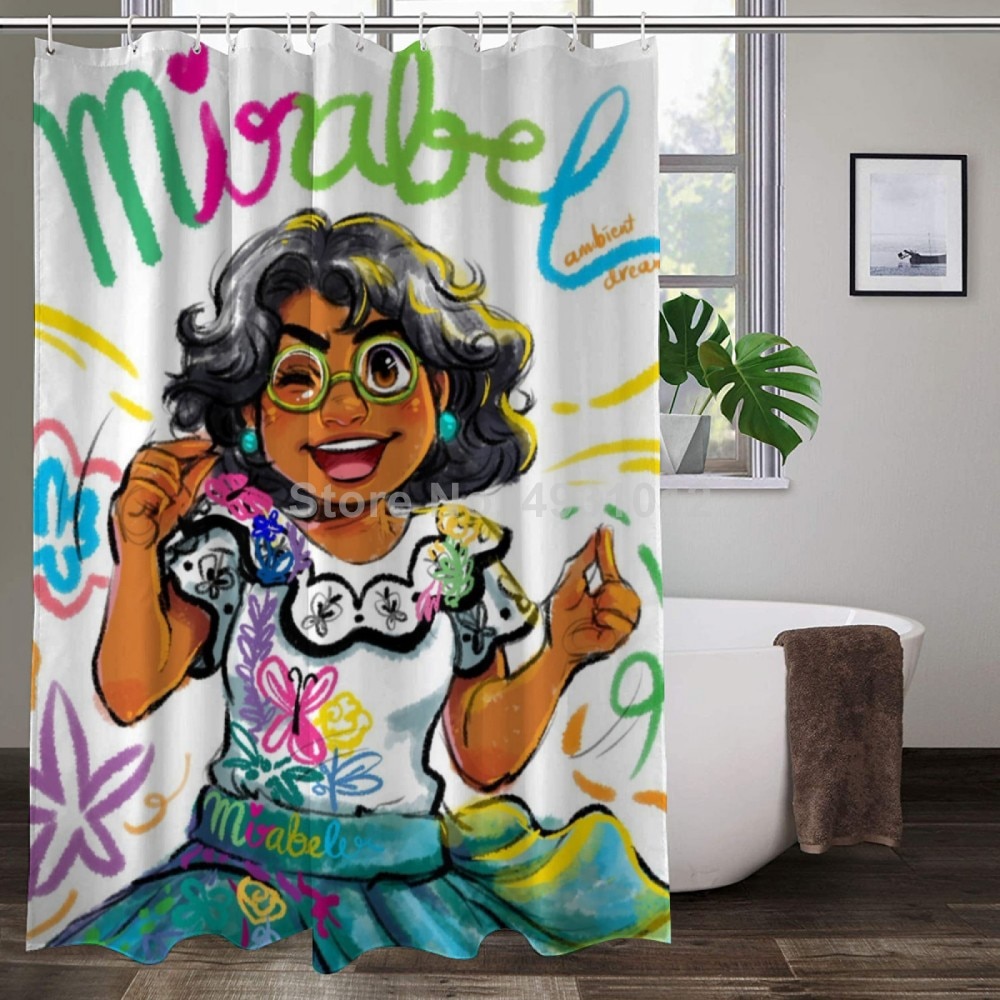 Disney full house of magic Encanto Mirabel Kids Baby Shower Curtains for the Bathroom Curtain 3D Print Wash Shower Waterproof