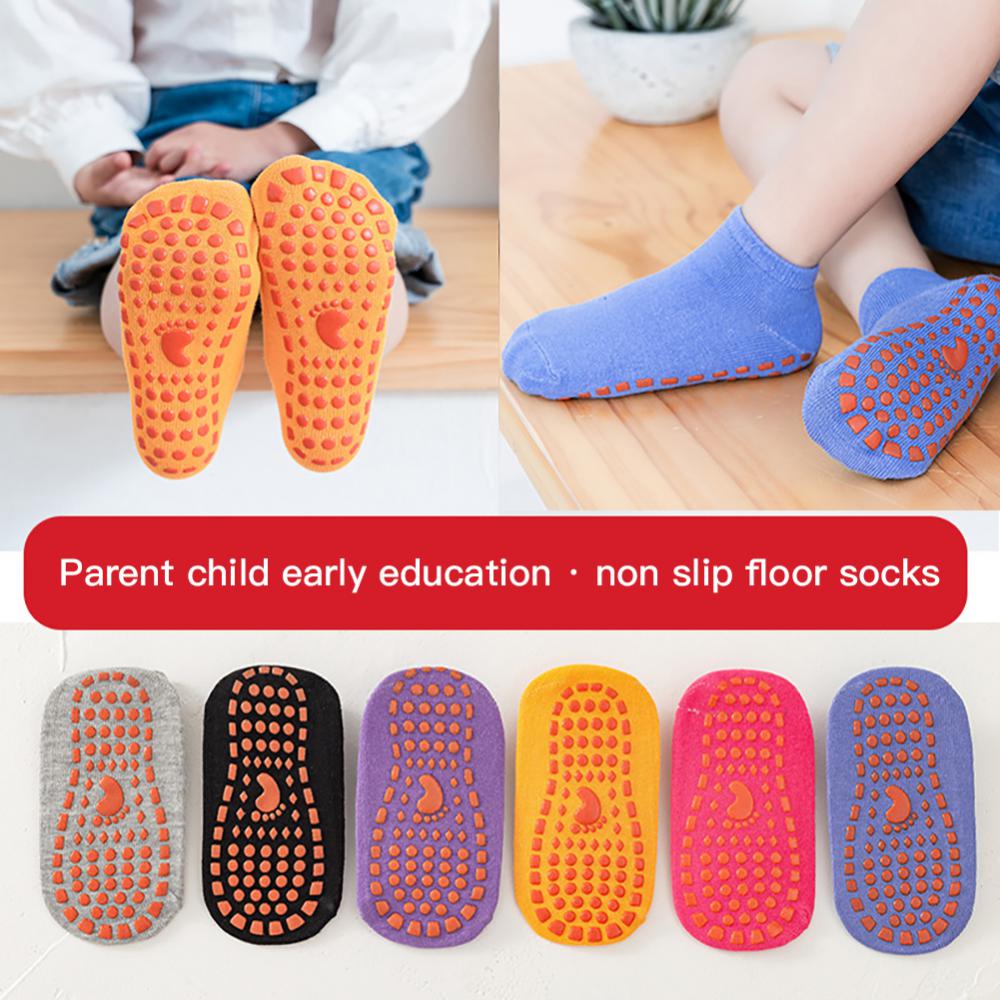 Anti-slip Baby Socks Soft Breathable Sweat Absorption Comfortable Boys Girls Adults Floor Socks With Non-slip Silicone Bottom