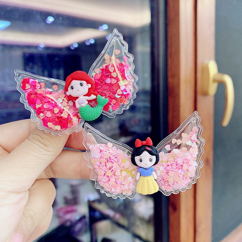New Creative Quicksand Princess Hair Clip Children Cute Hairpin Hair Ring Hair Elastics Rubber Bands for Girls Hair Accessories