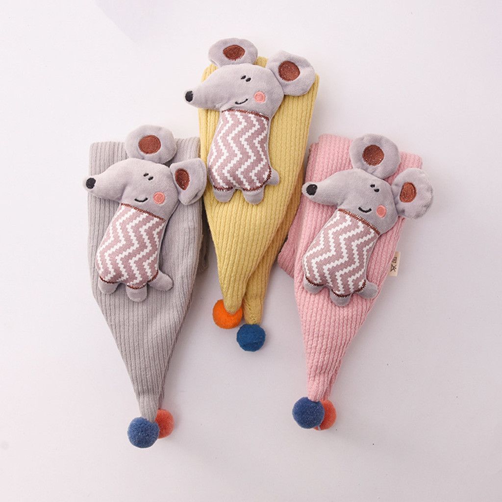 Children Soft Cute Warm Thickening Scarf Knitted Bib Knit Scarves Cartoon Shawls