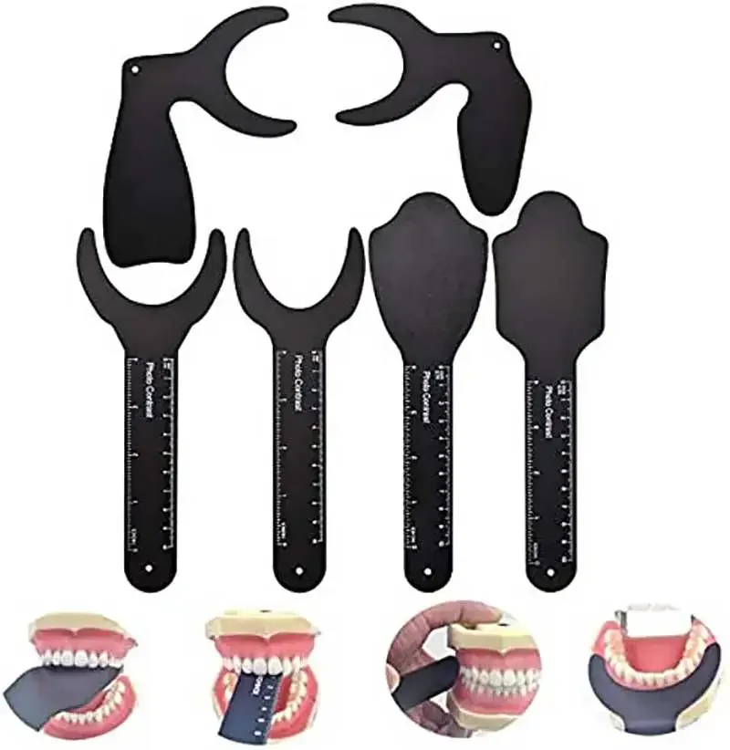 6Pcs/Set Dentist Dental Photo Contrast Black Background Board Autoclavable  Dental Contrast