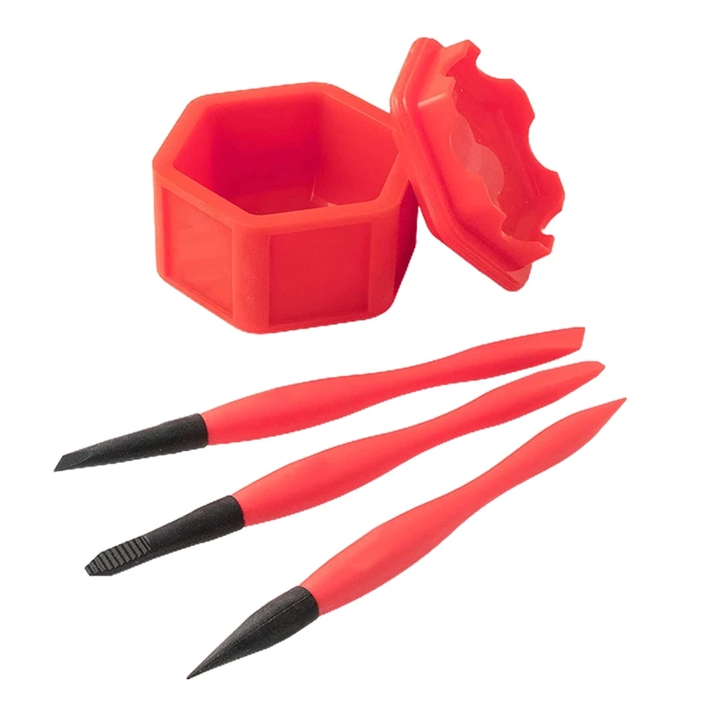 Silicone Glue Brush Kit 4pcs/Set Woodworking Gluing Kit Woodworking Glue Applicator Set Portable DIY