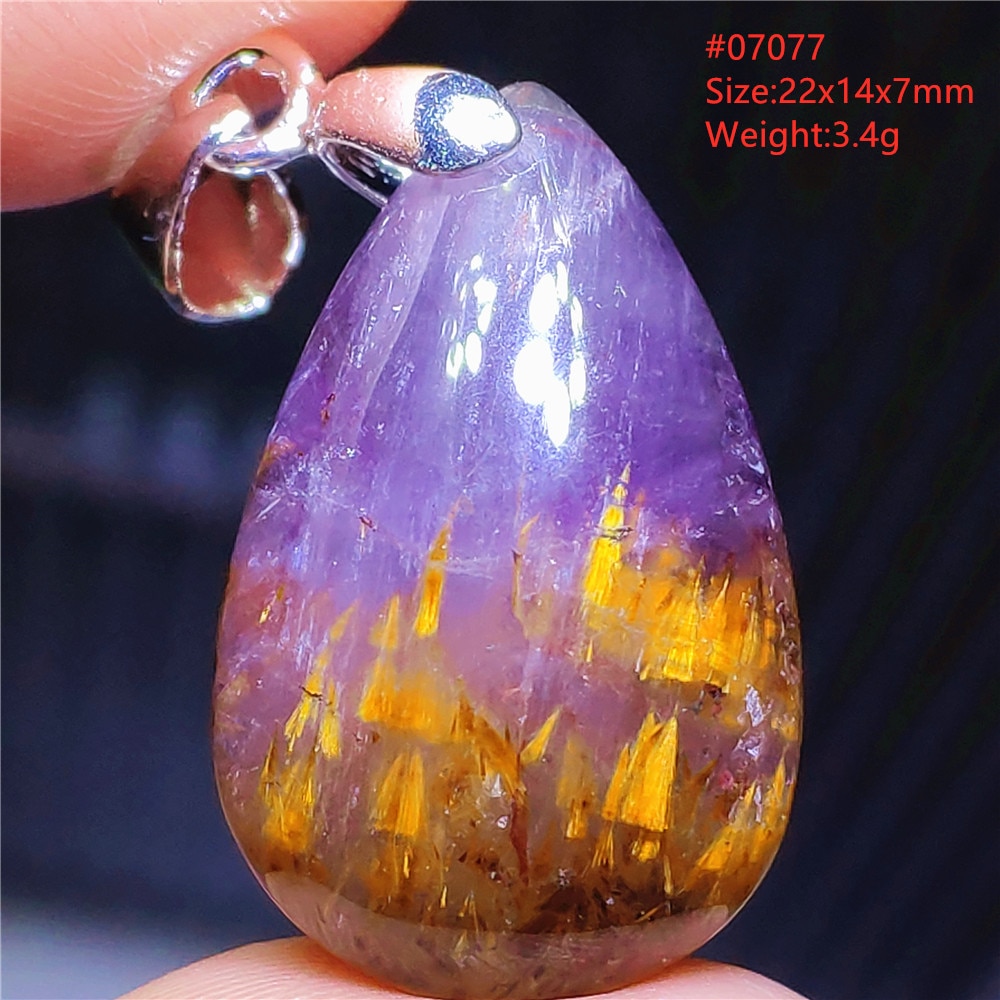 Natural Red Auralite 23 Cacoxenite Pendant Water Drop Rutilated Auralite 23 Necklace Women Men AAAAAA